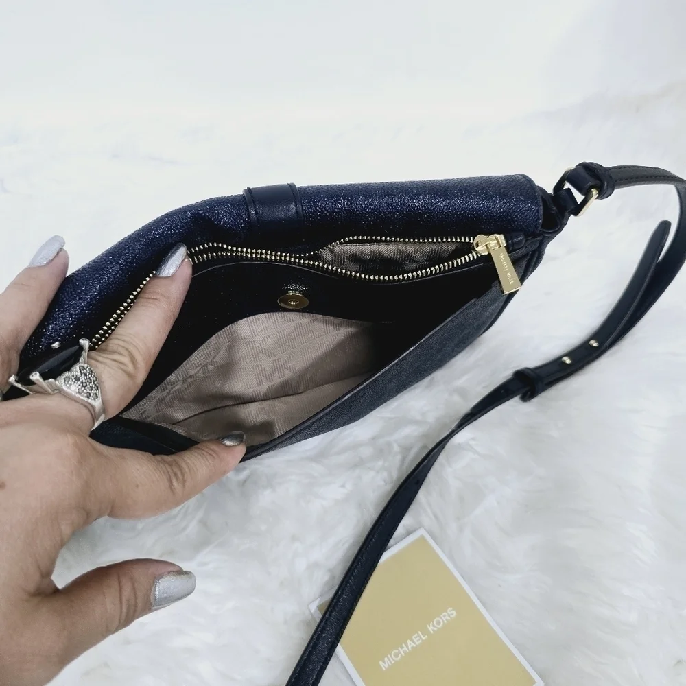 Michael Kors blue Charlton logo crossbody bag